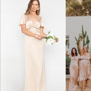 Show Me Your MuMu Pink and Gold Ruffled Gown